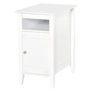 3-Tier Modern Nightstand Side Table with Shelf - White-Home Furnishings > Living Room Furniture > Side¬†Tables-DECOROLALA