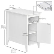 3-Tier Modern Nightstand Side Table with Shelf - White-Home Furnishings > Living Room Furniture > Side¬†Tables-DECOROLALA