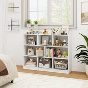 3-Tier Open Bookcase 8-Cube Floor Standing Storage Shelves Display Cabinet-White-Bookcases-DECOROLALA