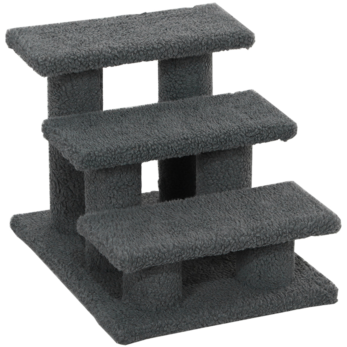 3-Tier Pet Stairs with Scratching Posts - Dark Grey-Cat Supplies-DECOROLALA
