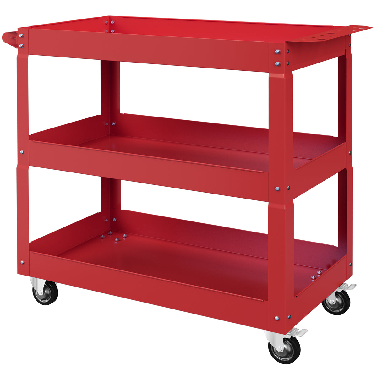 3-Tier Rolling Tool Cart - 330 lbs Capacity Steel Red-Home Improvement > Tools > Tool Organizers-DECOROLALA