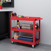 3-Tier Rolling Tool Cart - 330 lbs Capacity Steel Red-Home Improvement > Tools > Tool Organizers-DECOROLALA