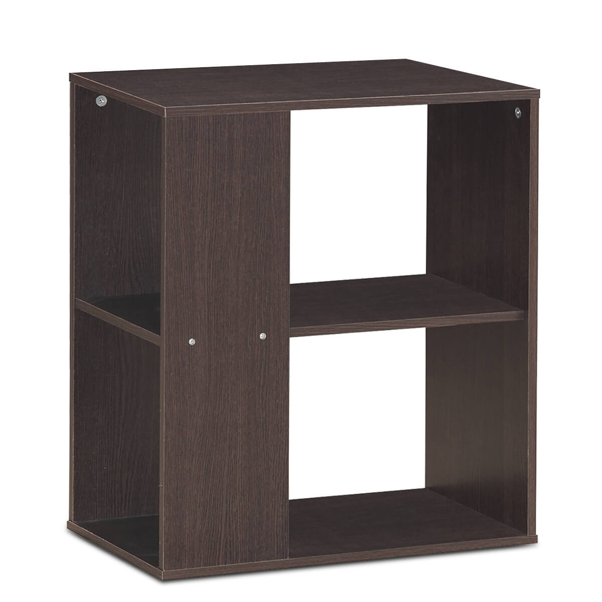 3-Tier Side End Table with Storage Shelves -Brown-End & Side Tables-DECOROLALA