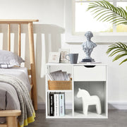 3-Tier Side Table with Storage Shelf and Drawer Space-End & Side Tables-DECOROLALA