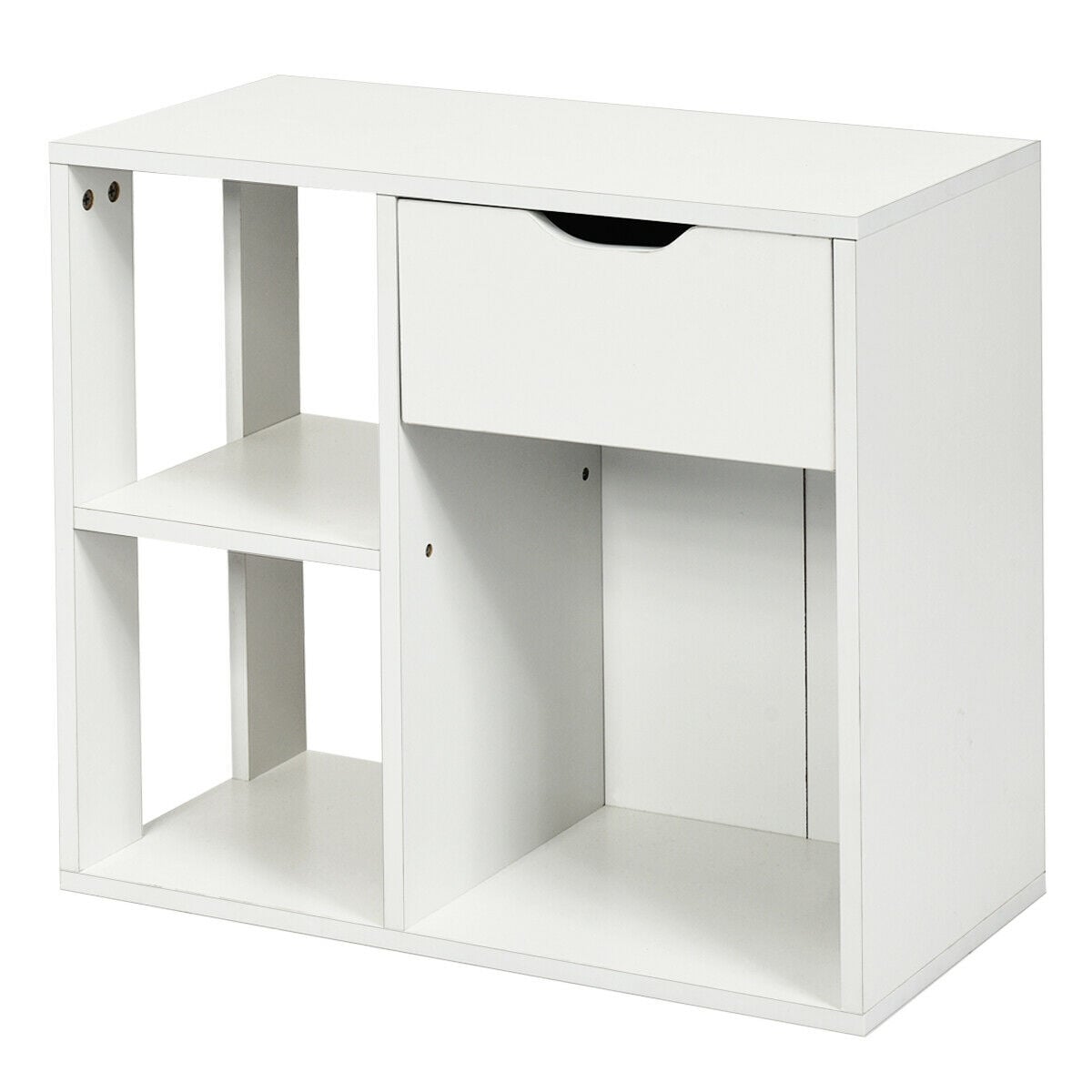 3-Tier Side Table with Storage Shelf and Drawer Space-End & Side Tables-DECOROLALA