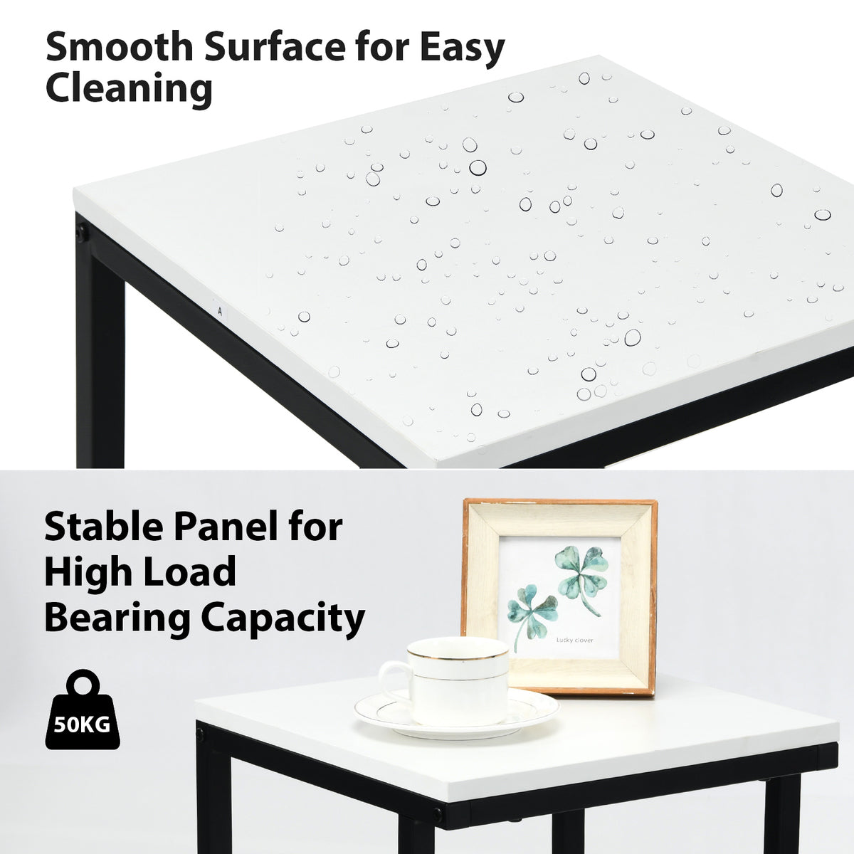 3-Tier Sofa Side Table Night Stand-White-End & Side Tables-DECOROLALA