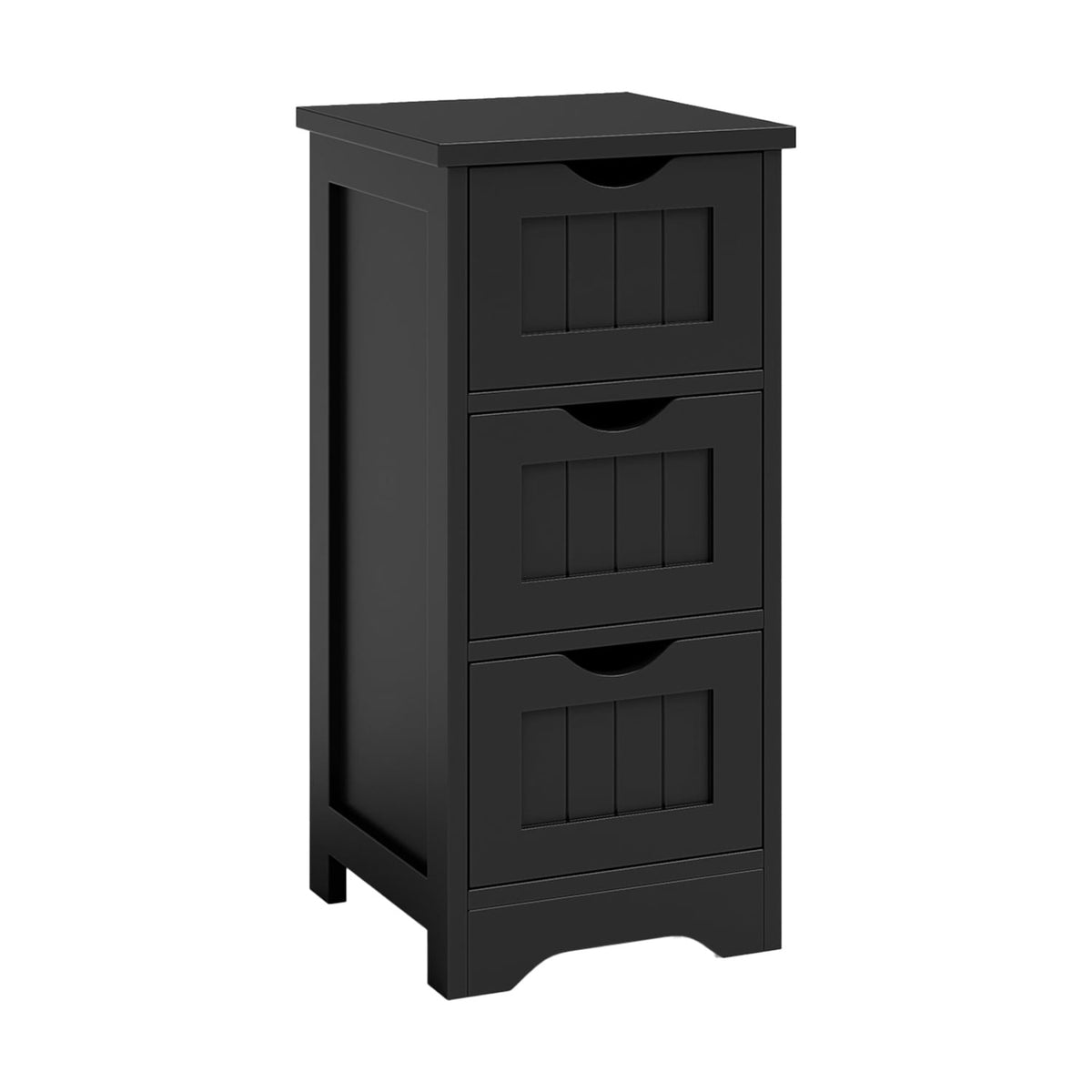 3-Tier Wooden Bathroom Floor Cabinet - 3-Drawer Storage White-Floor Cabinets-DECOROLALA