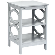 3 Tiers Nightstand Sofa Side End Accent Table-Gray-End & Side Tables-DECOROLALA