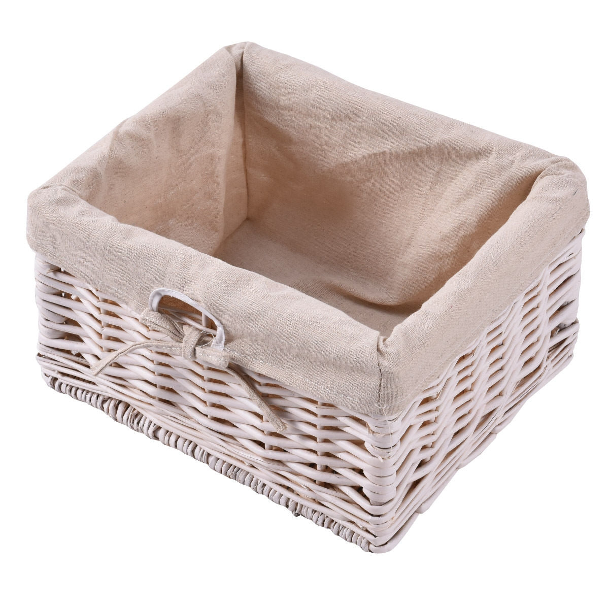 3 Tiers Wooden Storage Nightstand with 2 Baskets and 1 Drawer-white-Nightstands-DECOROLALA