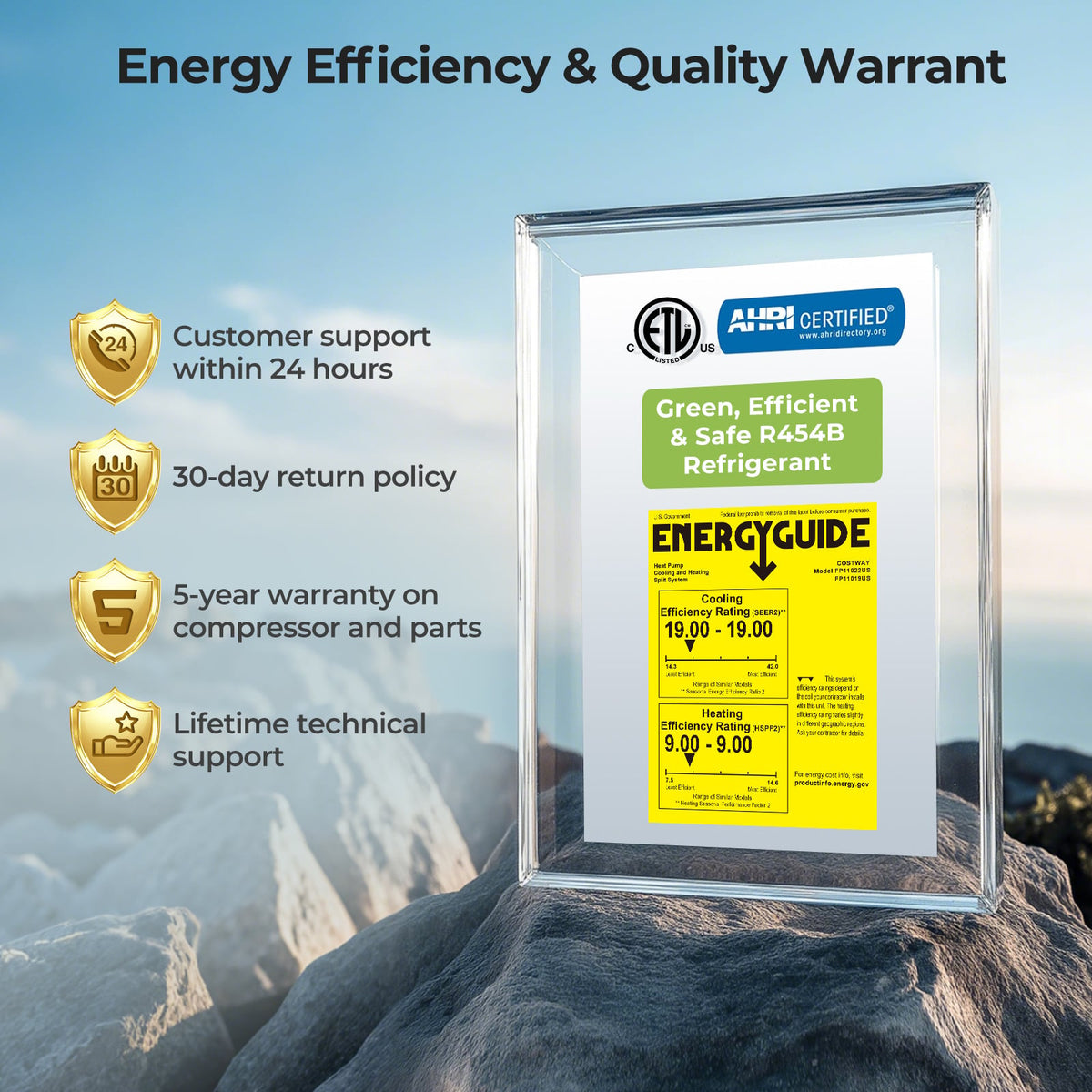 3 Ton 19 SEER2 High-Performance Heat Pump System (Operates down to -15°C)-Heat Pumps-DECOROLALA