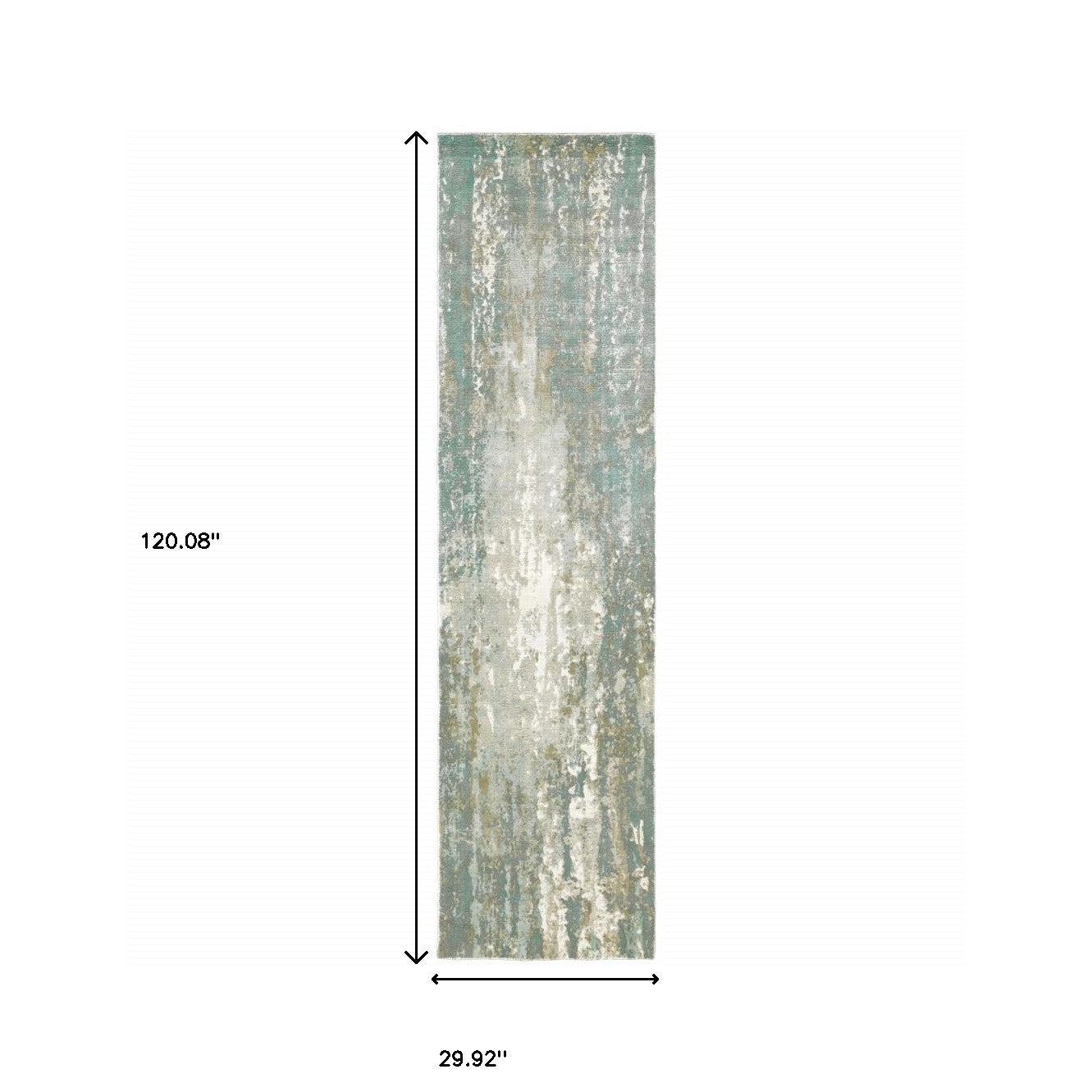 3' X 10' Blue And Gray Abstract Splash Indoor Runner Rug-Area Rugs-DECOROLALA