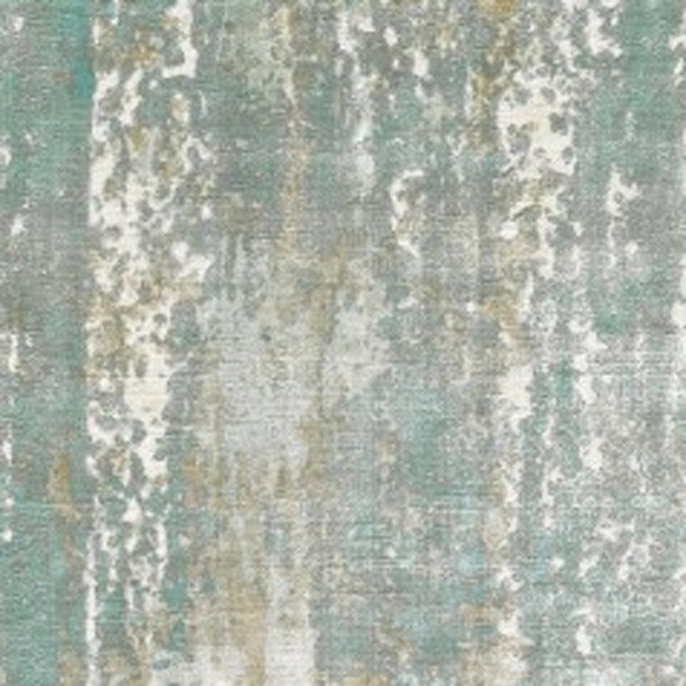 3' X 10' Blue And Gray Abstract Splash Indoor Runner Rug-Area Rugs-DECOROLALA