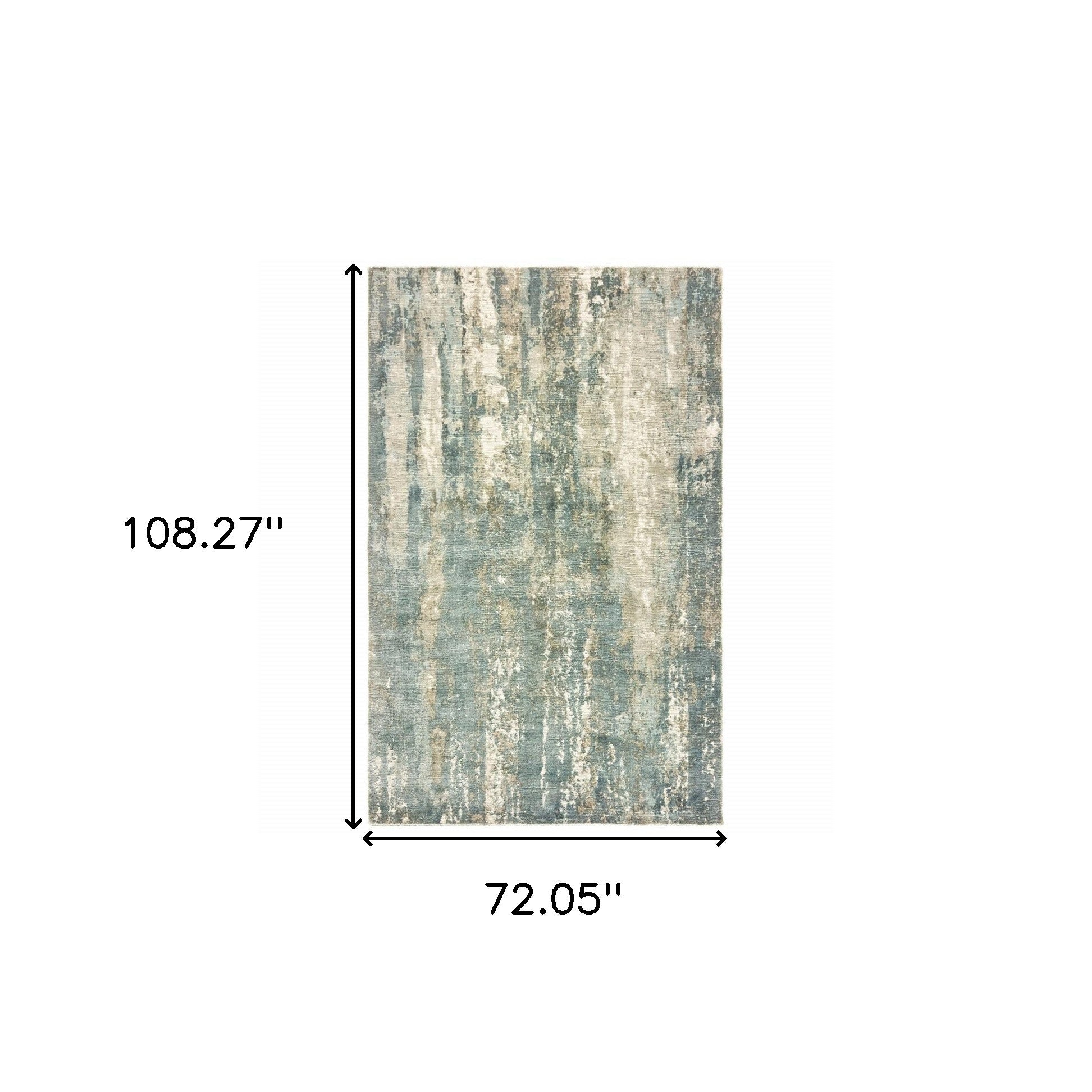 3' X 10' Blue And Gray Abstract Splash Indoor Runner Rug-Area Rugs-DECOROLALA
