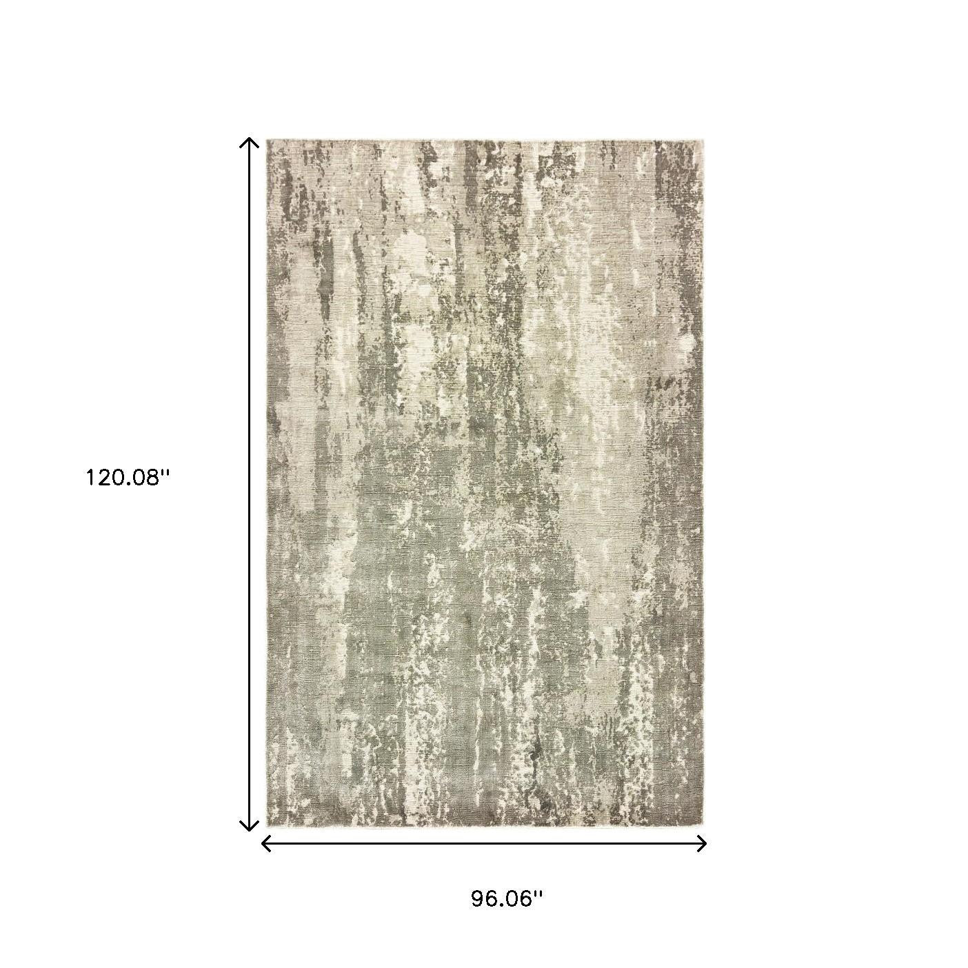 3' X 10' Gray And Ivory Abstract Splash Indoor Runner Rug-Area Rugs-DECOROLALA