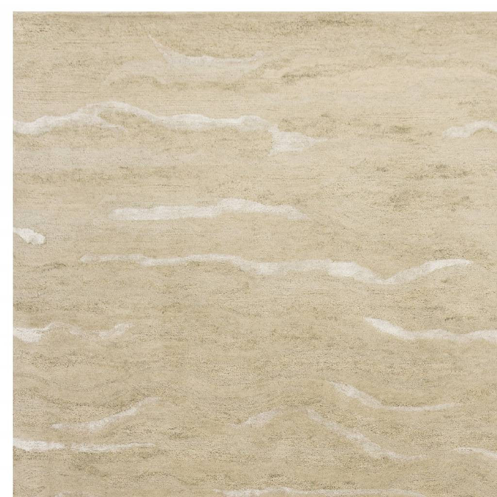3' X 5' Beige And Ivory Abstract Hand Tufted Area Rug-Area Rugs-DECOROLALA