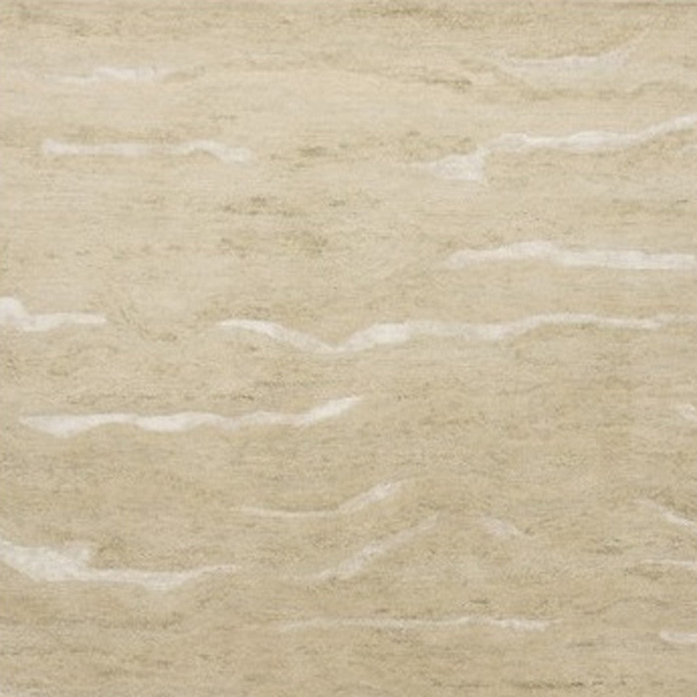 3' X 5' Beige And Ivory Abstract Hand Tufted Area Rug-Area Rugs-DECOROLALA