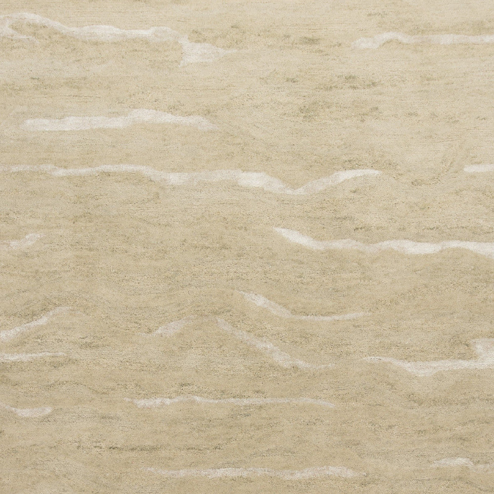 3' X 5' Beige And Ivory Abstract Hand Tufted Area Rug-Area Rugs-DECOROLALA