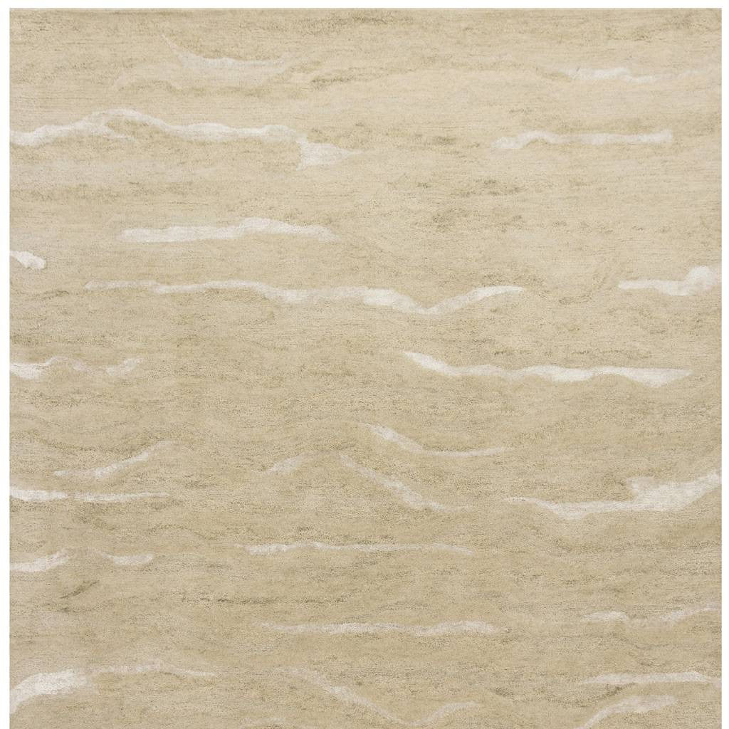 3' X 5' Beige And Ivory Abstract Hand Tufted Area Rug-Area Rugs-DECOROLALA