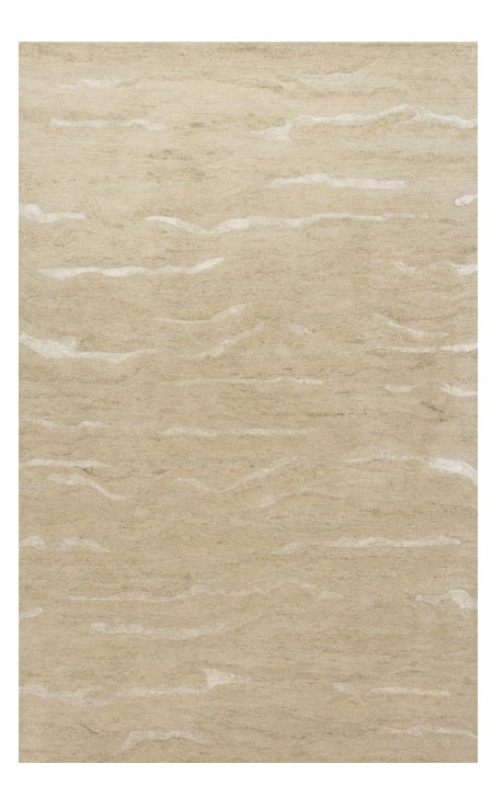 3' X 5' Beige And Ivory Abstract Hand Tufted Area Rug-Area Rugs-DECOROLALA