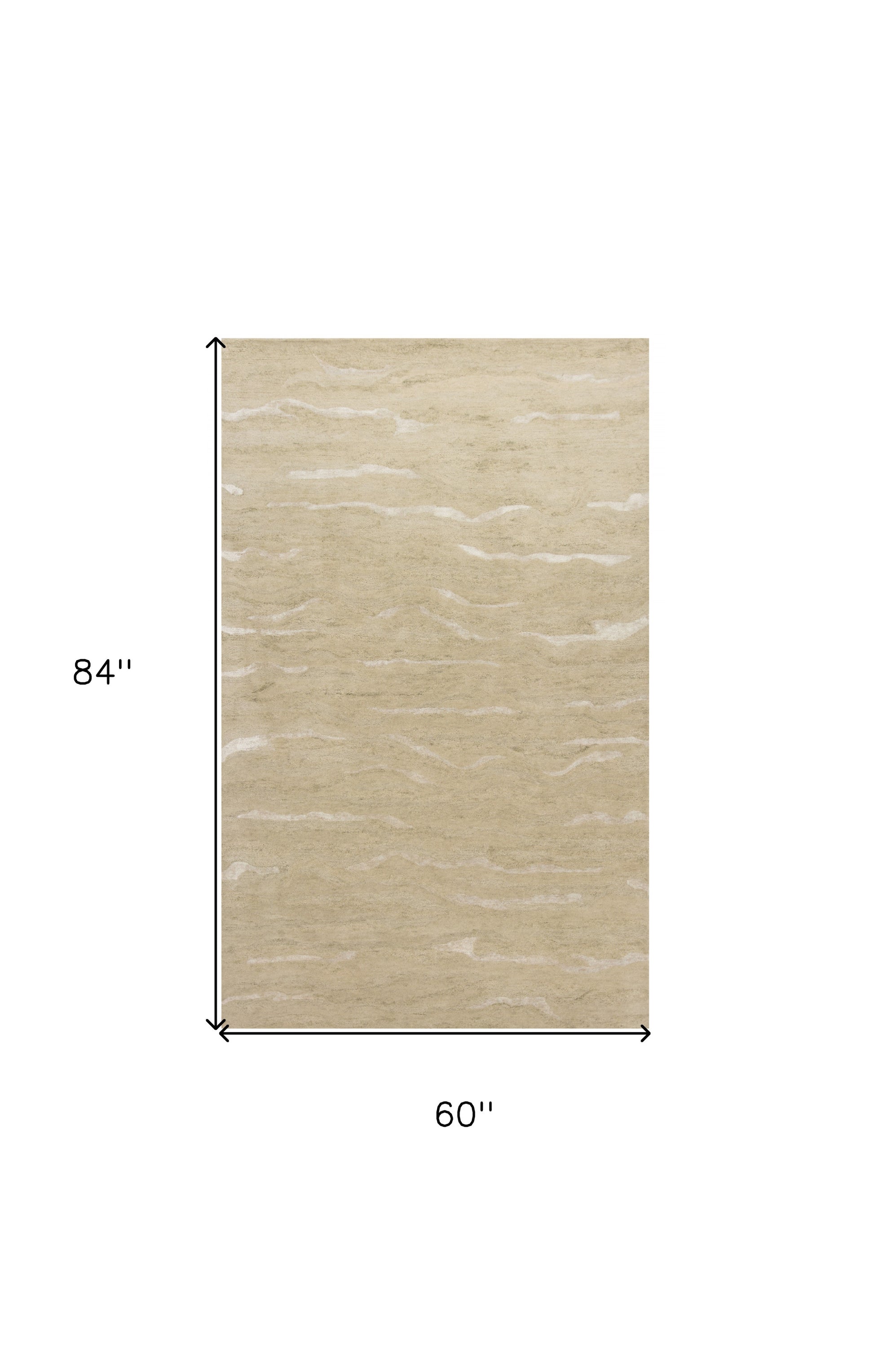 3' X 5' Beige And Ivory Abstract Hand Tufted Area Rug-Area Rugs-DECOROLALA