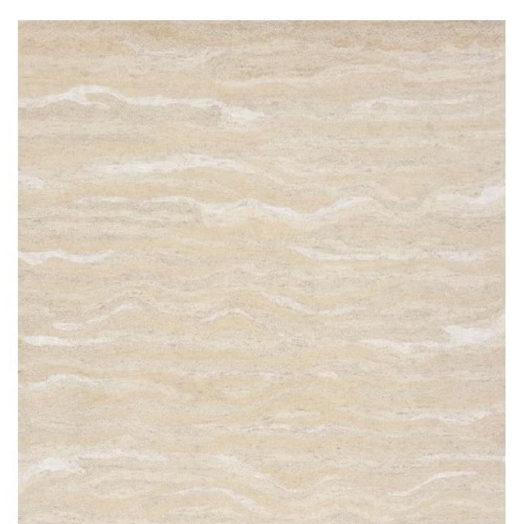 3' X 5' Beige And Ivory Wool Abstract Hand Tufted Area Rug-Area Rugs-DECOROLALA