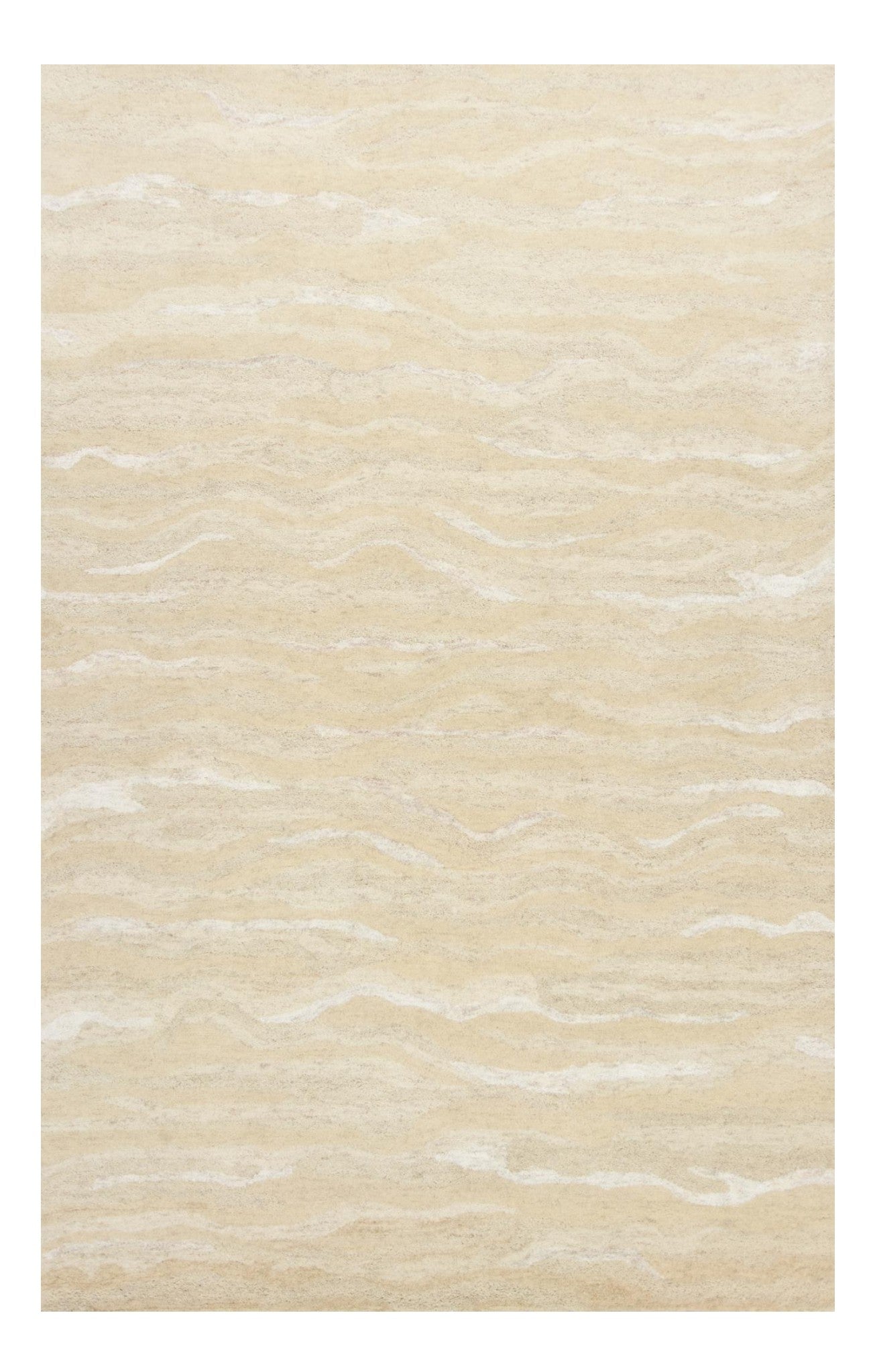 3' X 5' Beige And Ivory Wool Abstract Hand Tufted Area Rug-Area Rugs-DECOROLALA