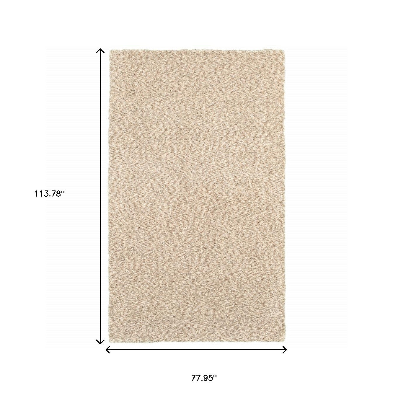 3' X 5' Beige Shag Hand Tufted Area Rug-Area Rugs-DECOROLALA