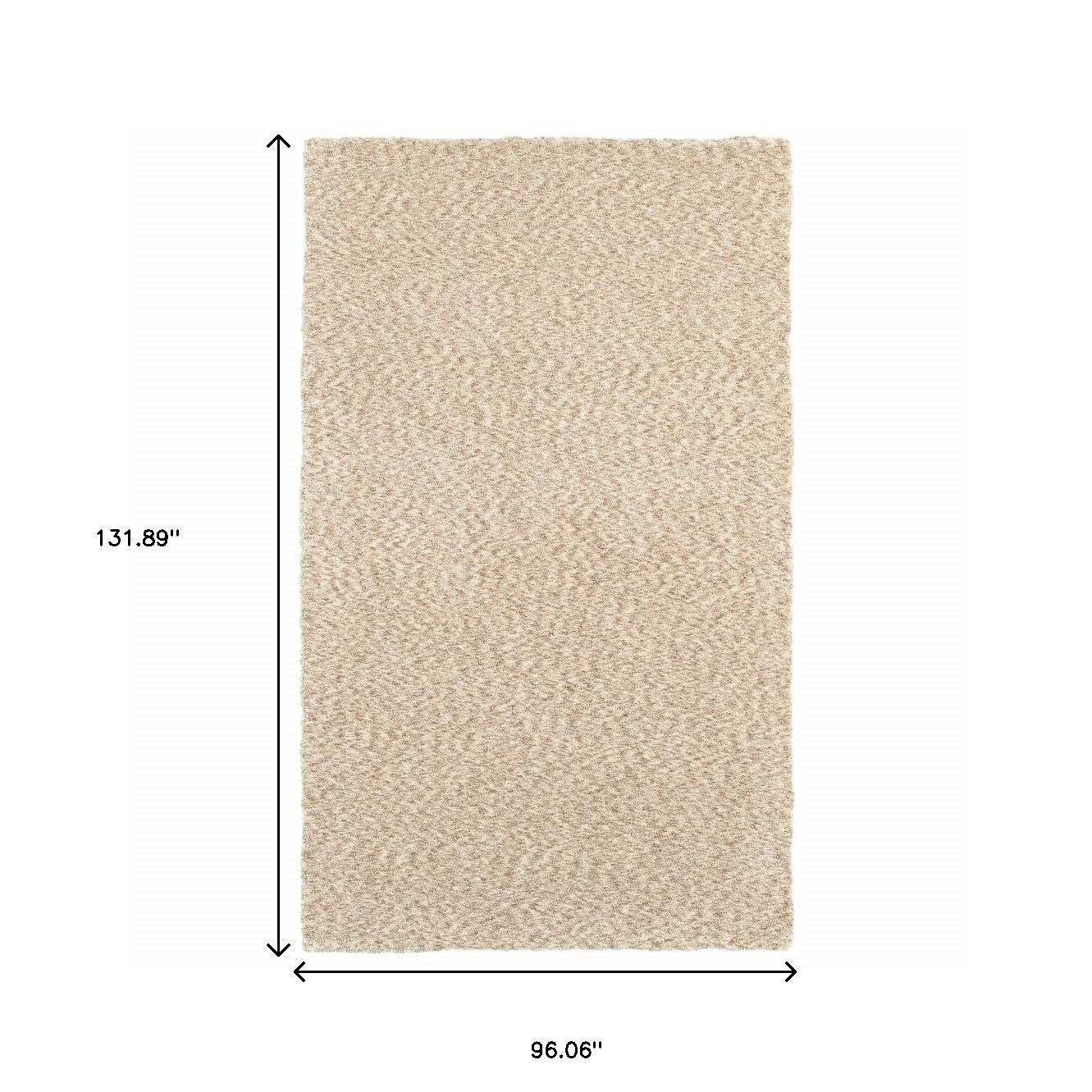 3' X 5' Beige Shag Hand Tufted Area Rug-Area Rugs-DECOROLALA