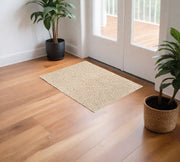 3' X 5' Beige Shag Hand Tufted Area Rug-Area Rugs-DECOROLALA