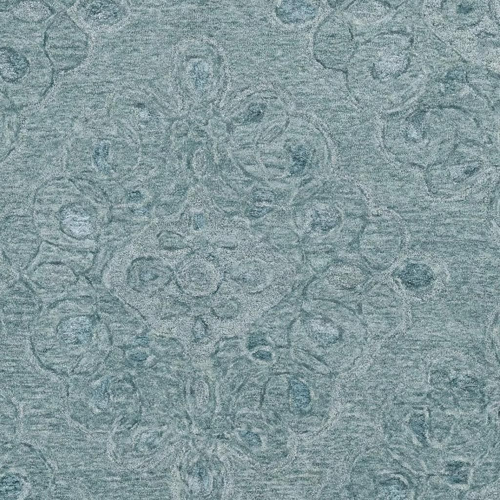 3' X 5' Blue And White Abstract Hand Tufted Area Rug-Area Rugs-DECOROLALA