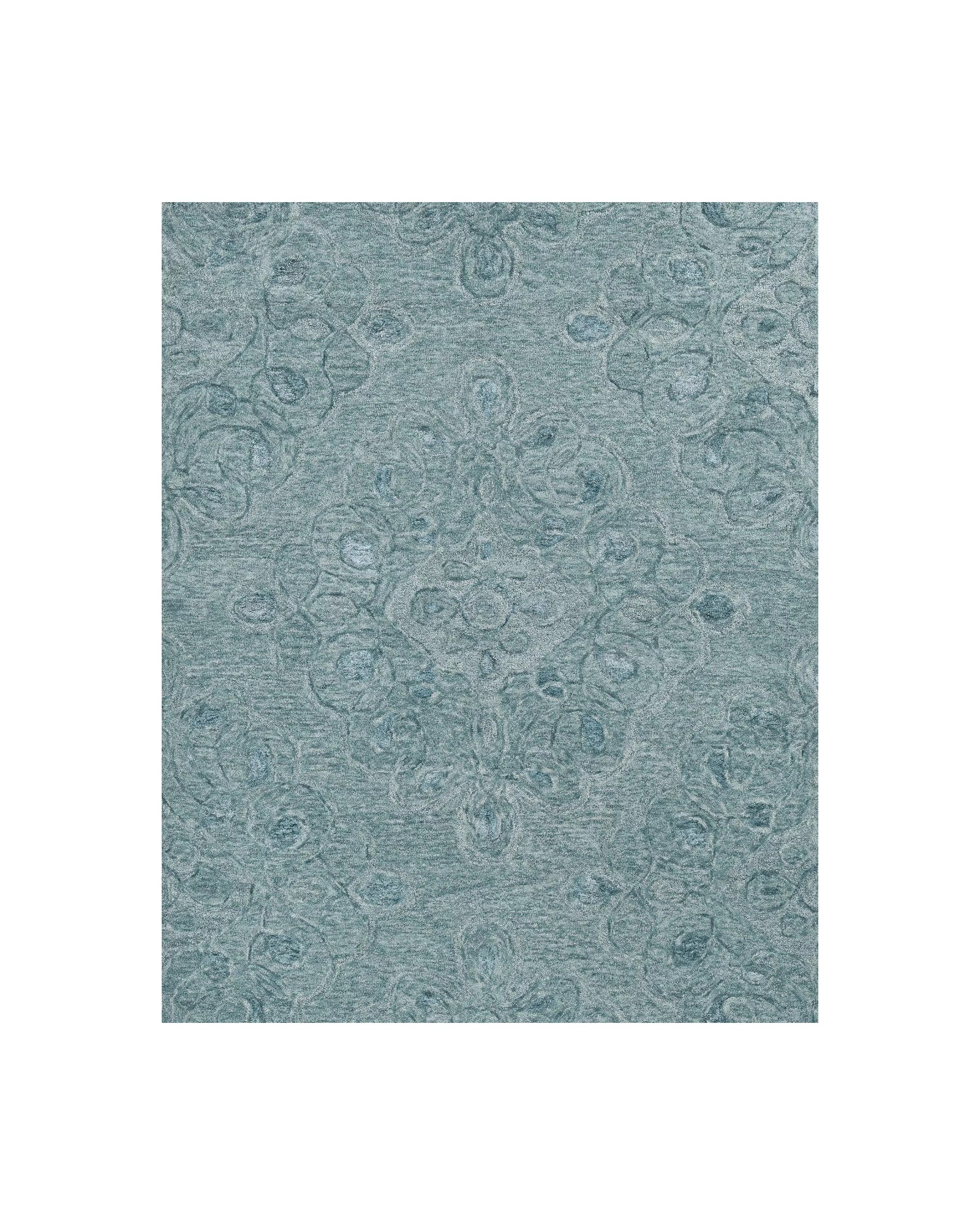 3' X 5' Blue And White Abstract Hand Tufted Area Rug-Area Rugs-DECOROLALA