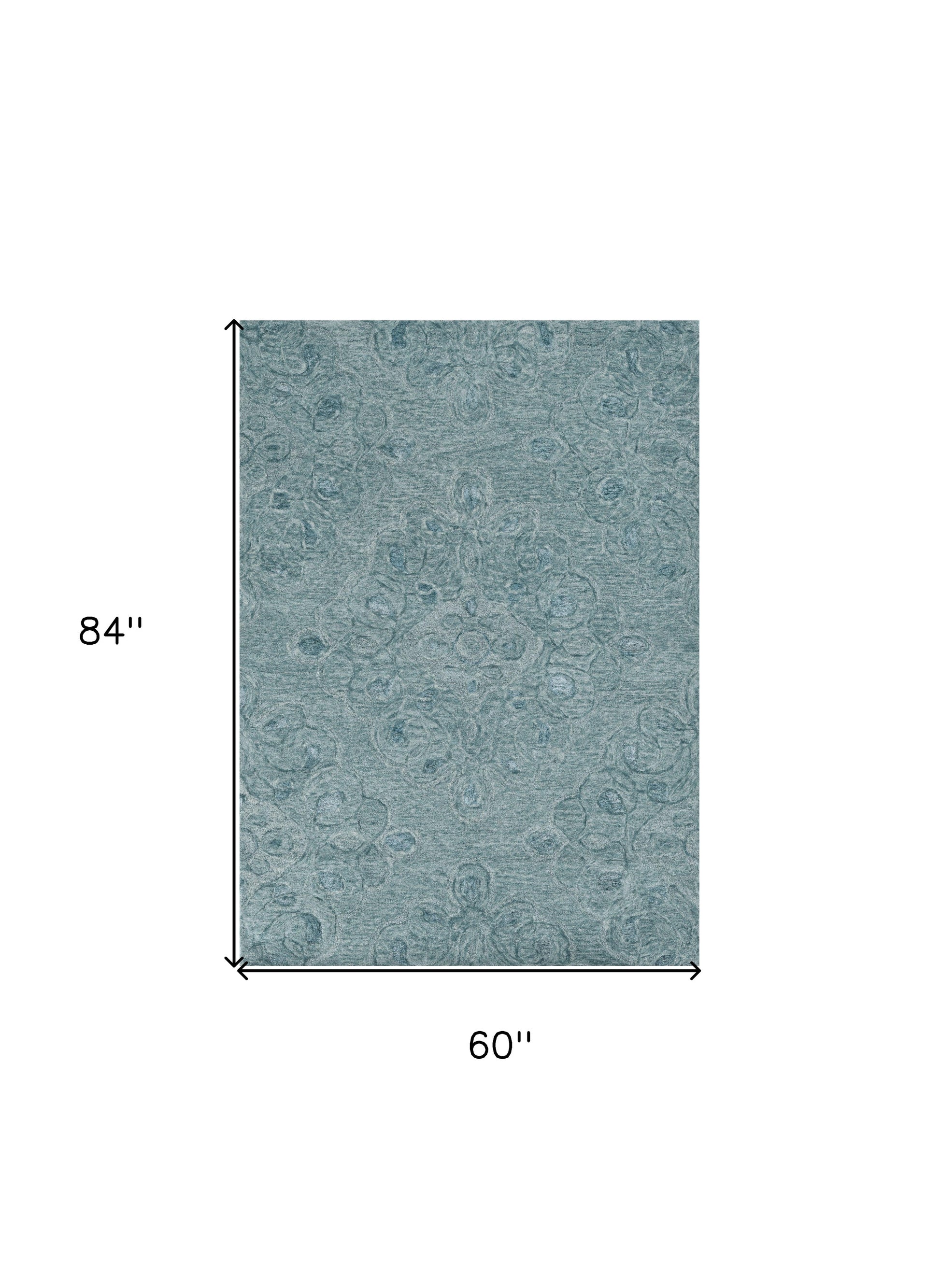 3' X 5' Blue And White Abstract Hand Tufted Area Rug-Area Rugs-DECOROLALA