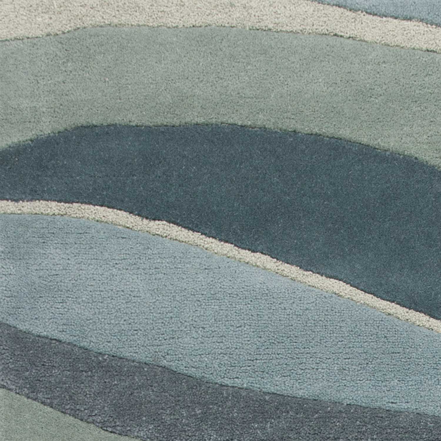 3' X 5' Blue Gray And Ivory Wool Abstract Hand Tufted Area Rug-Area Rugs-DECOROLALA