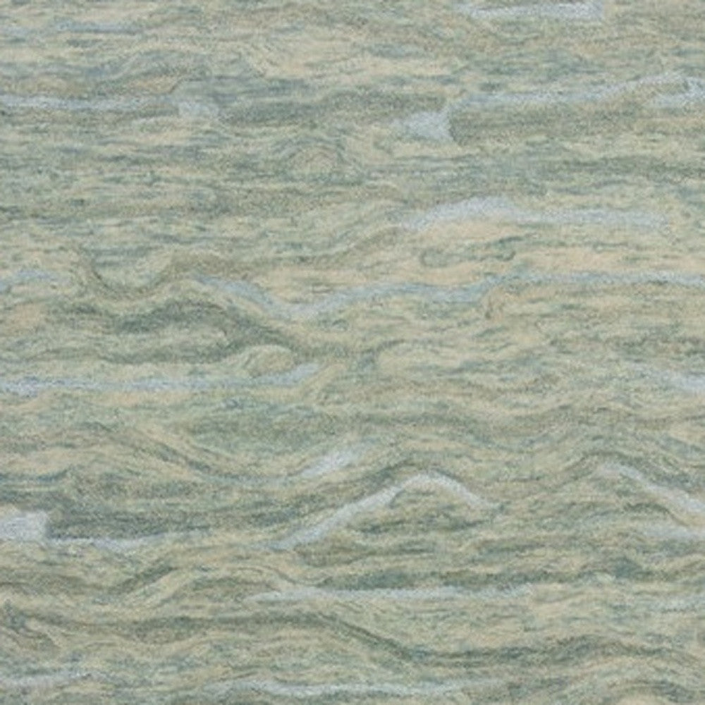3' X 5' Blue Green And Beige Abstract Hand Tufted Area Rug-Area Rugs-DECOROLALA