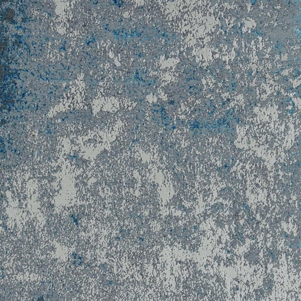 3' X 5' Blue and Silver Abstract Area Rug-Area Rugs-DECOROLALA