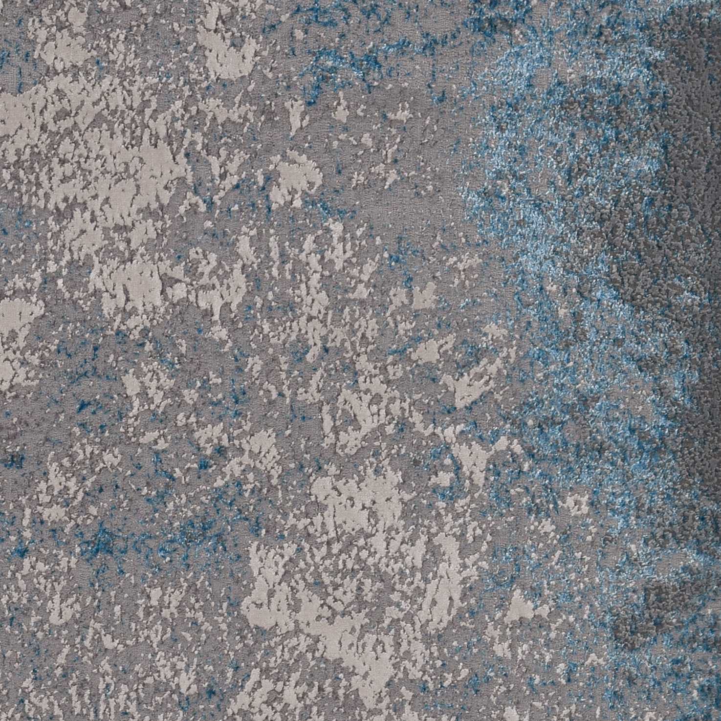 3' X 5' Blue and Silver Abstract Area Rug-Area Rugs-DECOROLALA