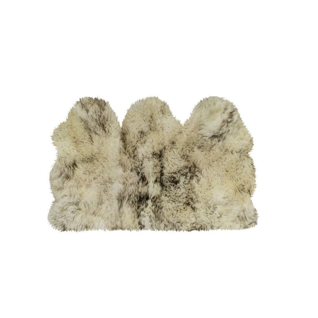 3' X 5' Brown Ombre Natural Sheepskin Area Rug-Area Rugs-DECOROLALA