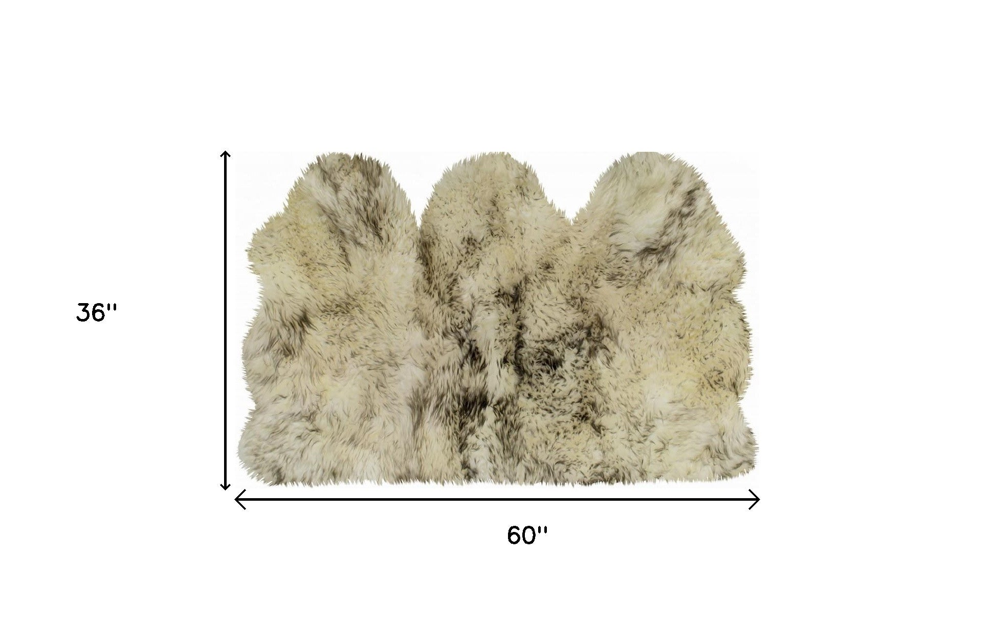 3' X 5' Brown Ombre Natural Sheepskin Area Rug-Area Rugs-DECOROLALA