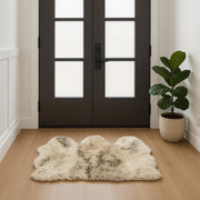 3' X 5' Brown Ombre Natural Sheepskin Area Rug-Area Rugs-DECOROLALA