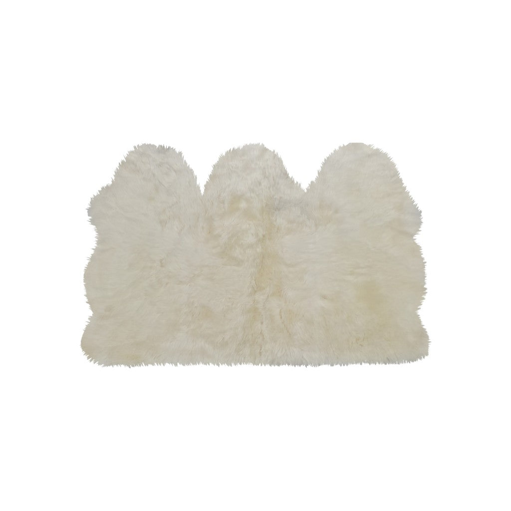 3' X 5' Golden Natural Sheepskin Area Rug-Area Rugs-DECOROLALA