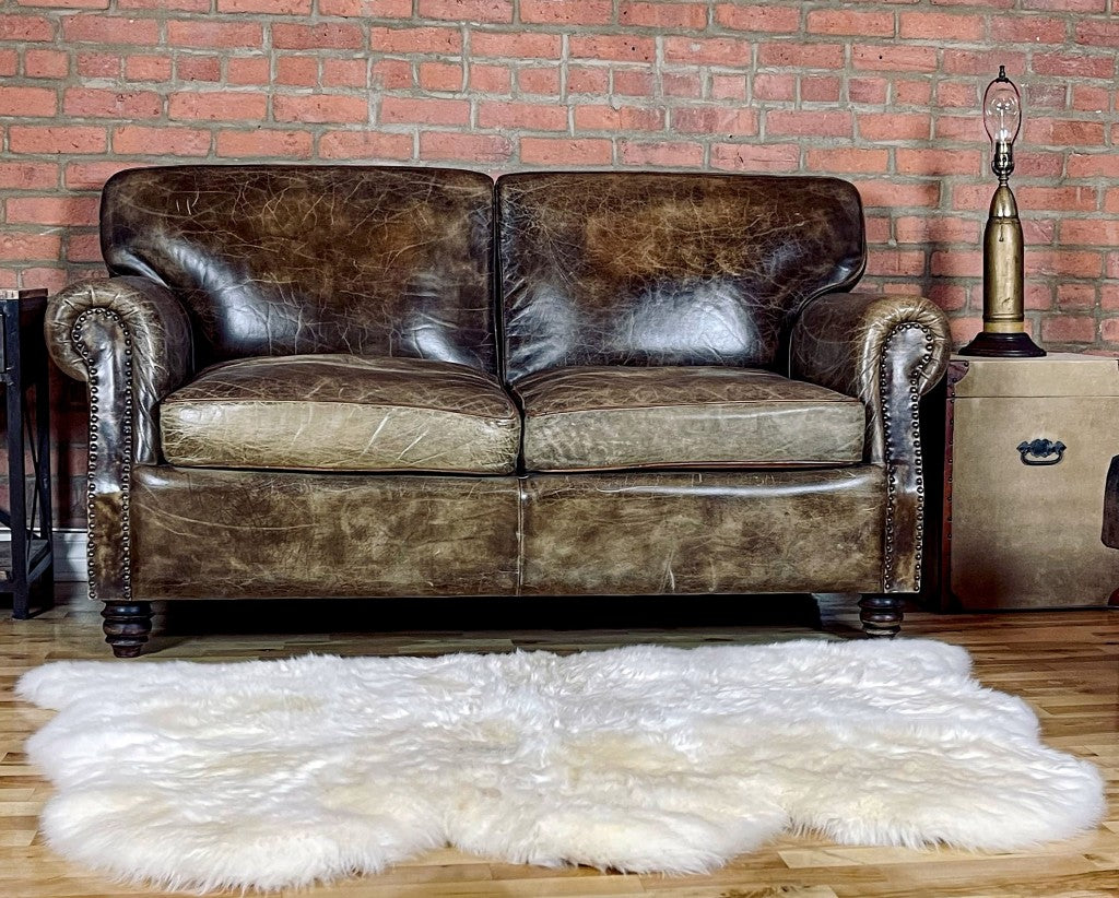 3' X 5' Golden Natural Sheepskin Area Rug-Area Rugs-DECOROLALA