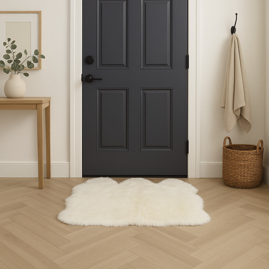 3' X 5' Golden Natural Sheepskin Area Rug-Area Rugs-DECOROLALA