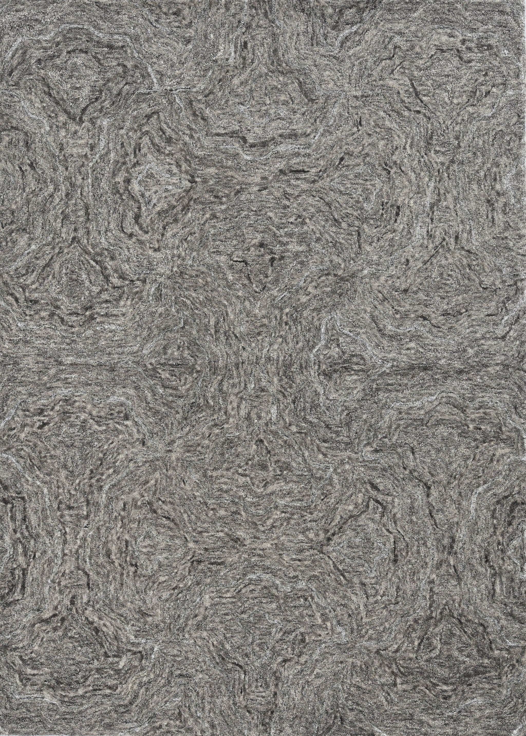 3' X 5' Gray And Dark Gray Abstract Hand Tufted Area Rug-Area Rugs-DECOROLALA