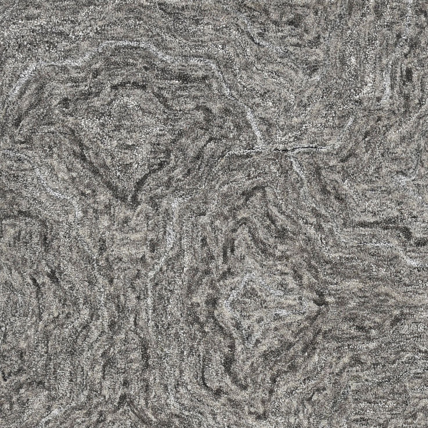 3' X 5' Gray And Dark Gray Abstract Hand Tufted Area Rug-Area Rugs-DECOROLALA