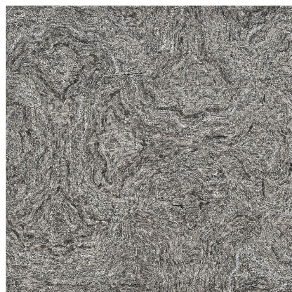 3' X 5' Gray And Dark Gray Abstract Hand Tufted Area Rug-Area Rugs-DECOROLALA
