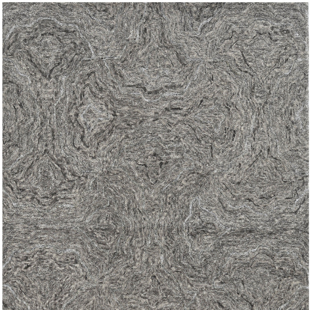 3' X 5' Gray And Dark Gray Abstract Hand Tufted Area Rug-Area Rugs-DECOROLALA