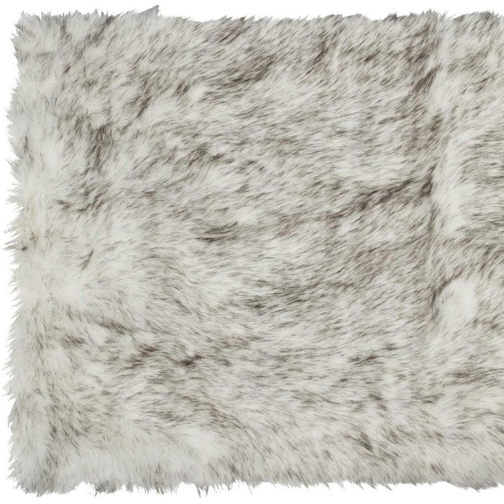 3' X 5' Gray Faux Fur Area Rug-Area Rugs-DECOROLALA