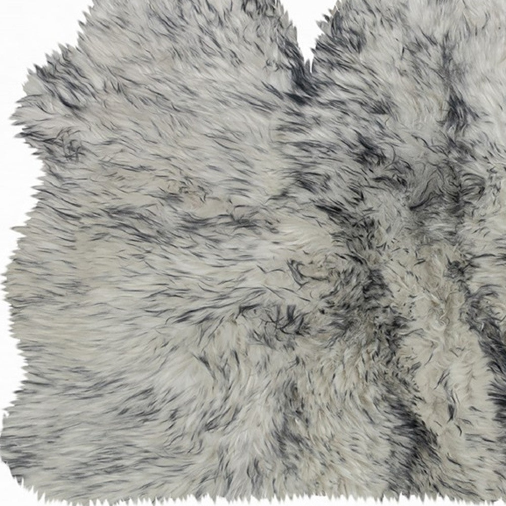 3' X 5' Gray Ombre Natural Sheepskin Area Rug-Area Rugs-DECOROLALA