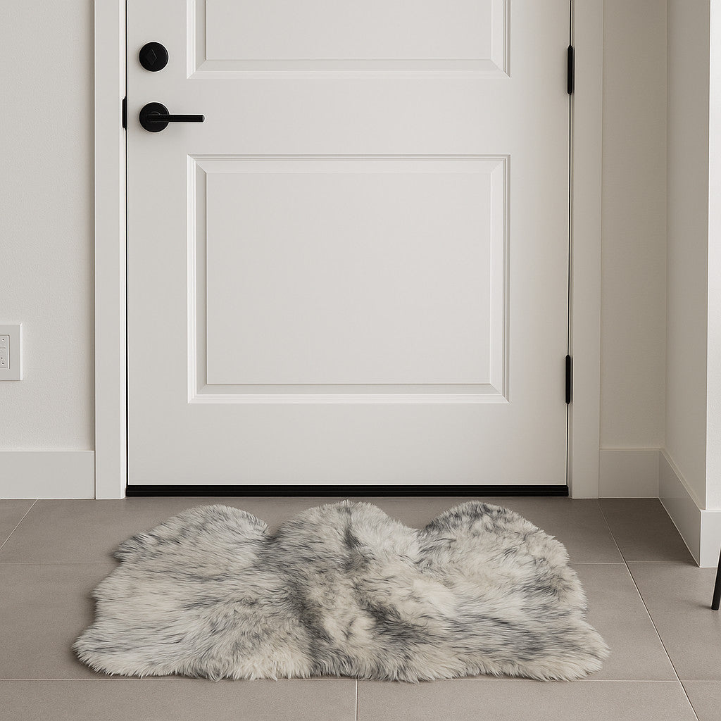 3' X 5' Gray Ombre Natural Sheepskin Area Rug-Area Rugs-DECOROLALA