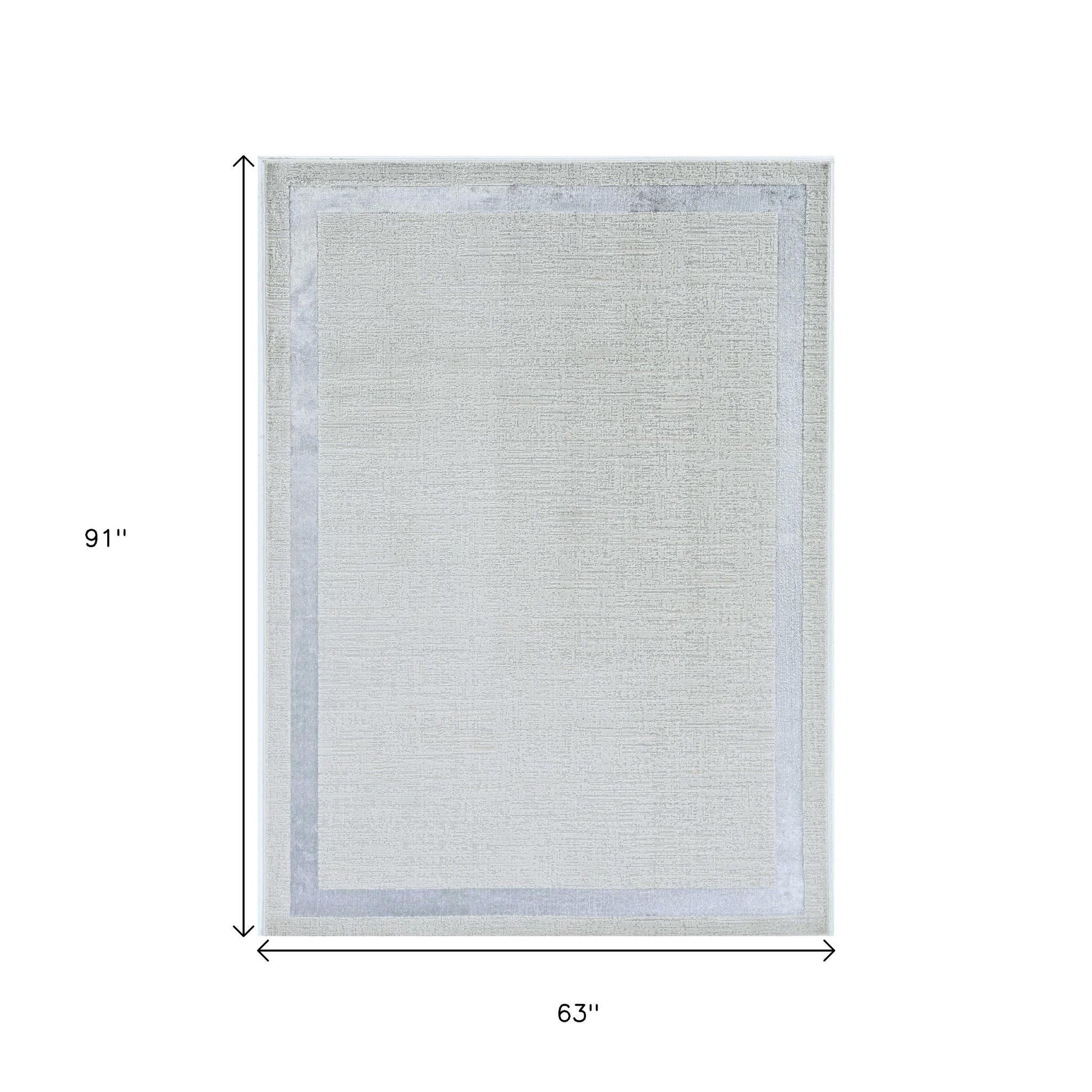 3' X 5' Gray and Ivory Area Rug-Area Rugs-DECOROLALA